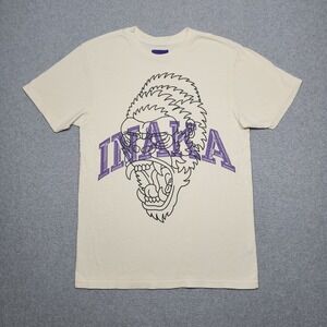 INAKA Power Small Cream Ivory White Purple Gym Fitness Streetwear Gorilla Tee